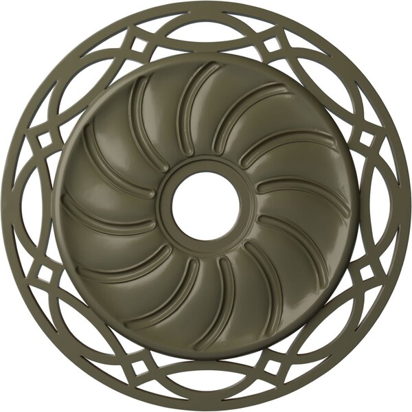 Ekena Millwork Loera Ceiling Medallion (Fits Canopies up to 6 1/4"), 26 5/8"OD x 4 1/2"ID x 1 3/8"P, Painted Turtle CM26LOPTF - main
